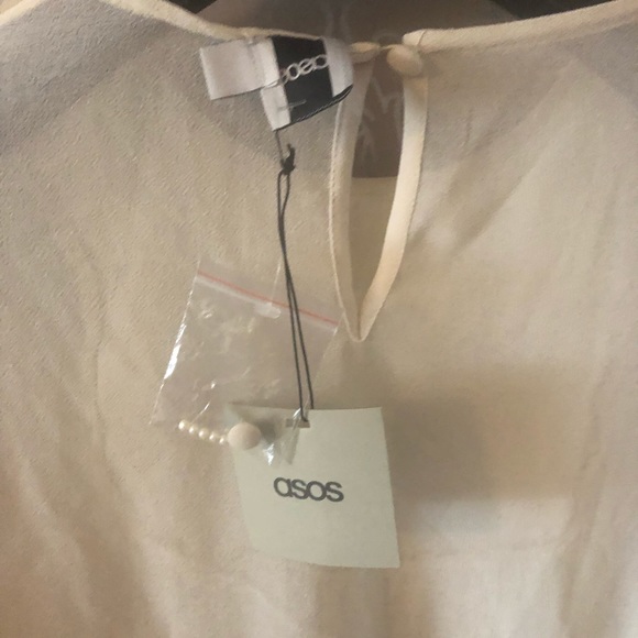 ASOS sheer blouse with floral appliqué yoke - Picture 8 of 8